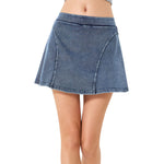 Women's Stretch Flared Knit Denim Skort