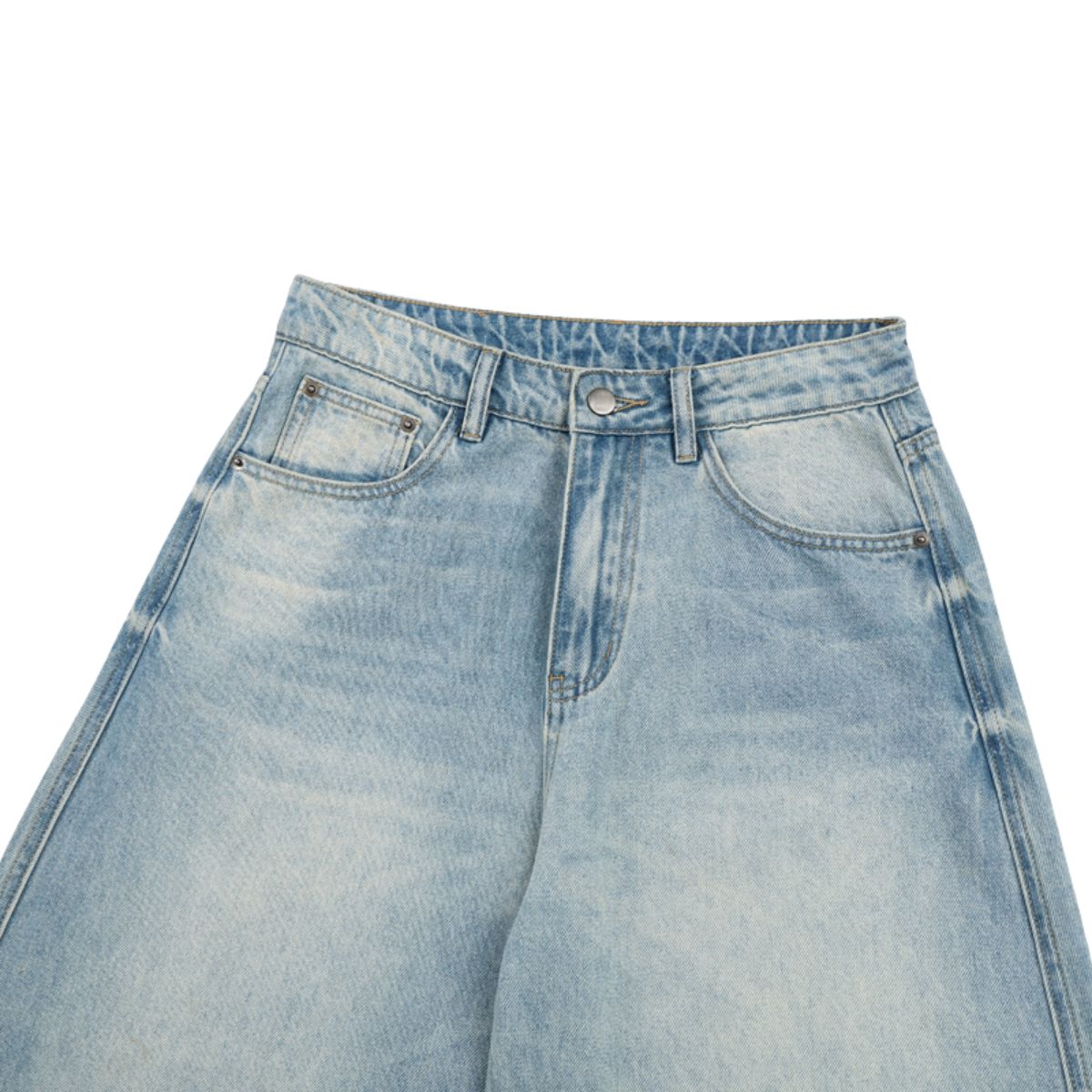 Vintage Light Blue Baggy Wide‑Leg Jeans