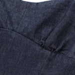 Falda vaquera con bordado de perlas y lavado vintage