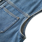 Classic Blue Sleeveless Denim Trucker Vest