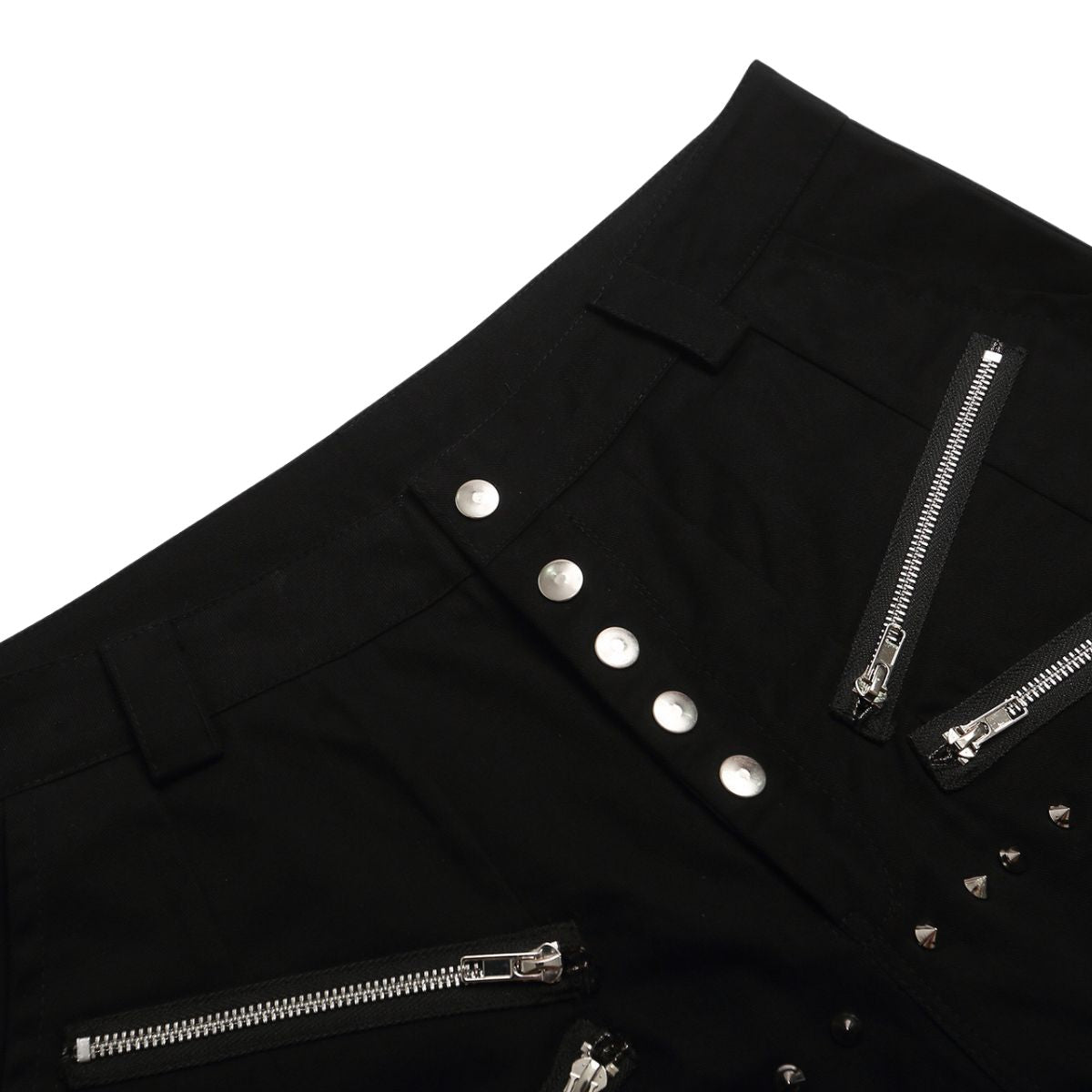 Studded Zip Utility Cargo Bermuda Shorts