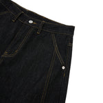 Washed Contrast-Stitch Baggy Relaxed Carpenter Denim Pants