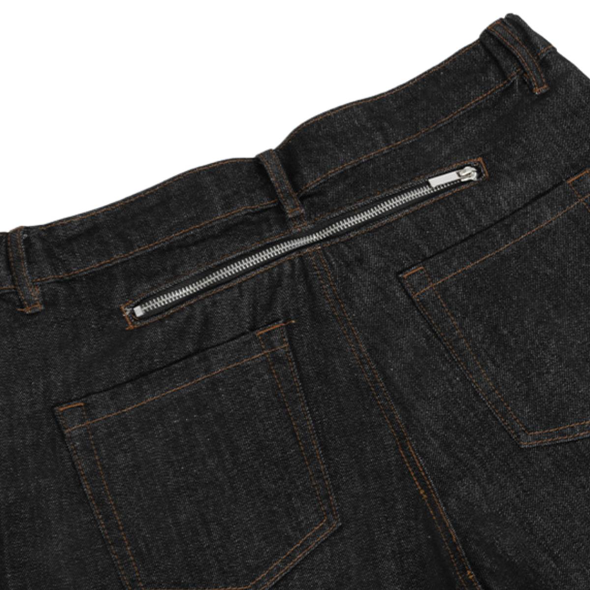 Washed Distressed Wide Leg Denim Jeans