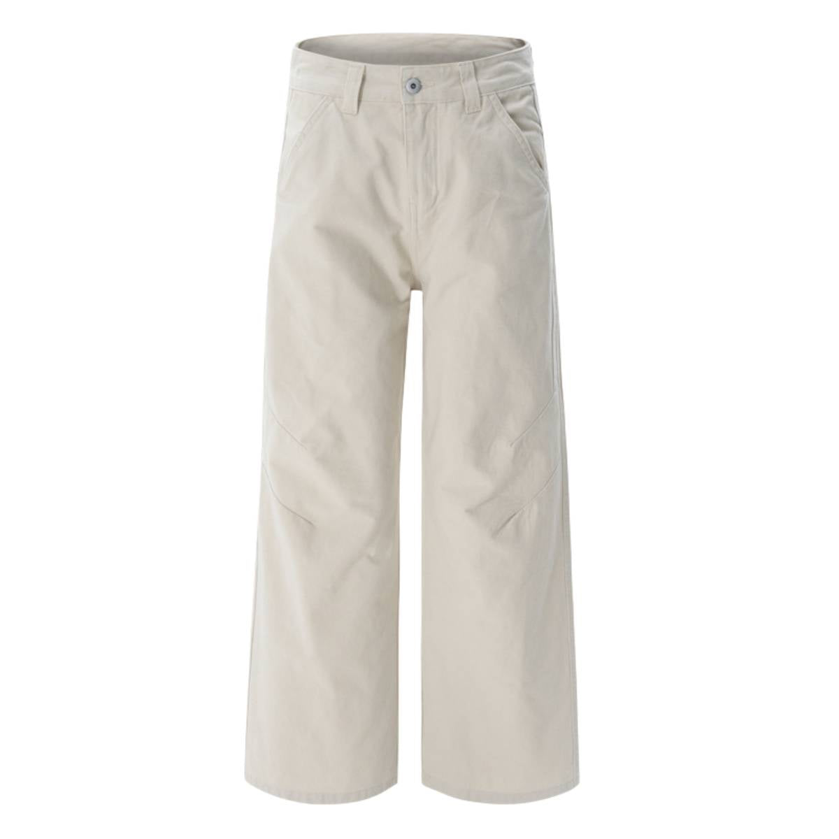 Pantalones de algodón con pierna ancha y color liso