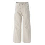 Pantalones de algodón con pierna ancha y color liso