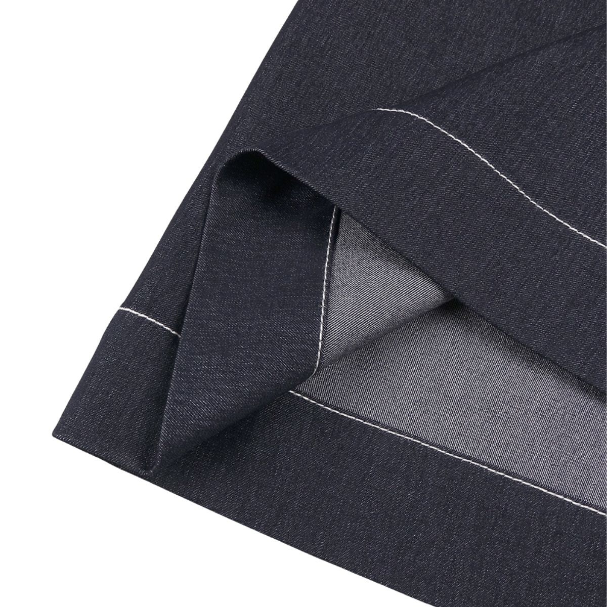 Falda vaquera con bordado de perlas y lavado vintage