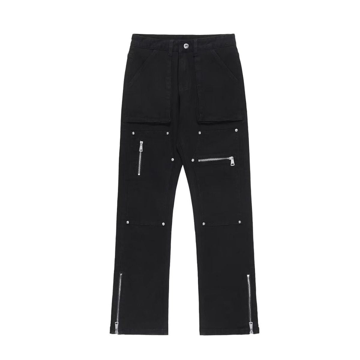 Stretch Zip Hem Utility Bootcut Jeans