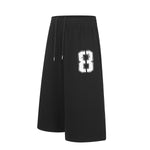 Vintage Letter Print Relaxed Bermuda Sweat Shorts