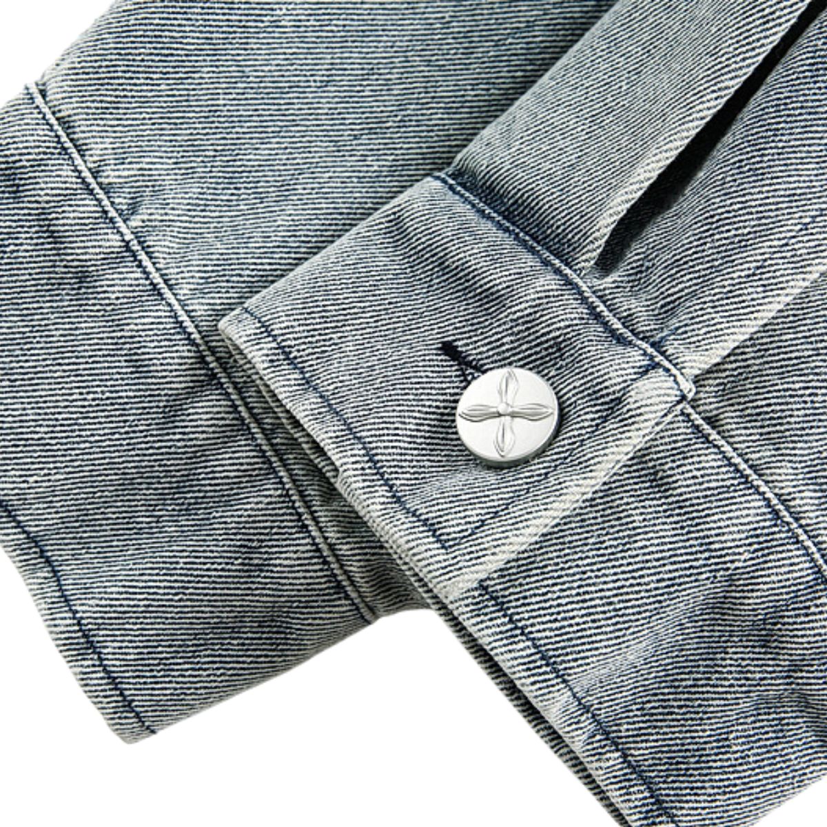 Loose-fitting Ripped Stitched Fashionable Washed Denim Jacket