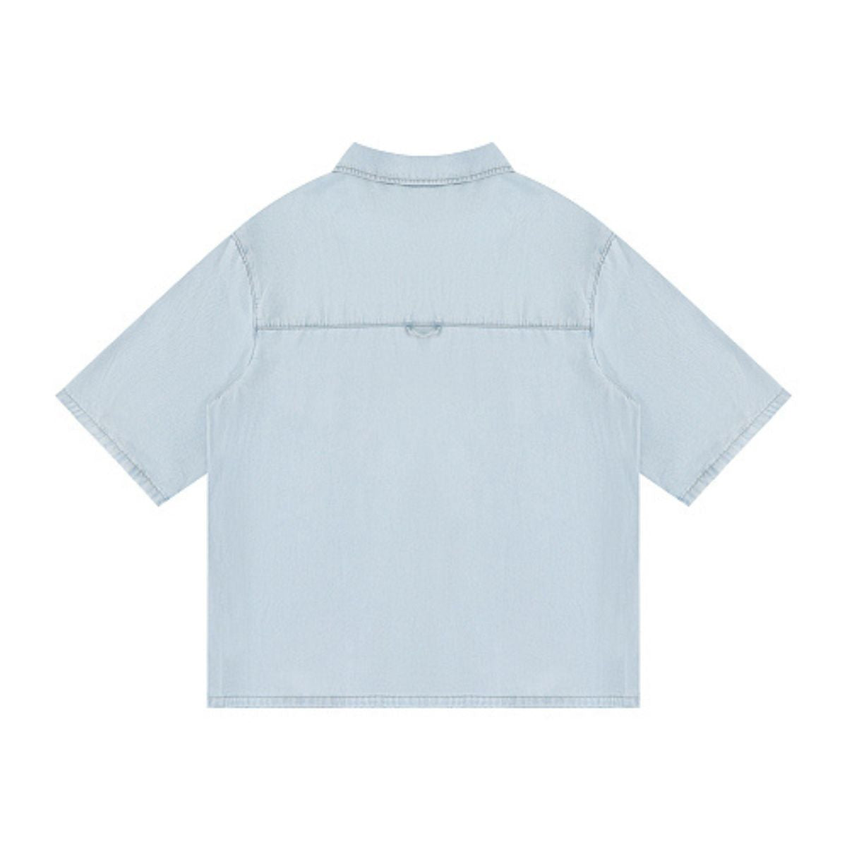 Cotton Washed Oversized Denim Collar Tee