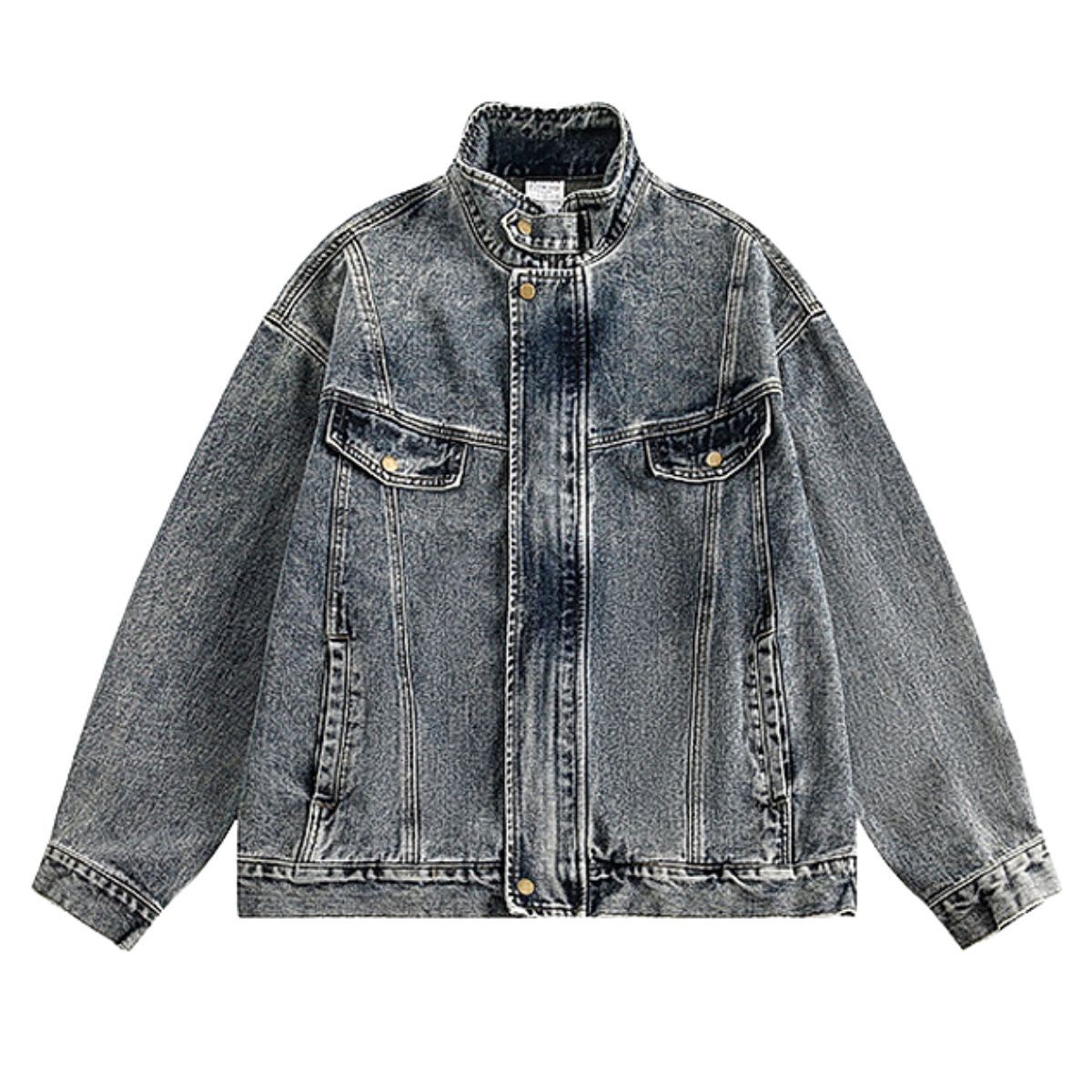 Stand-up Collar American Vintage Denim Jacket
