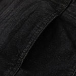 Vintage Washed Black Whiskered Wide Leg Jeans