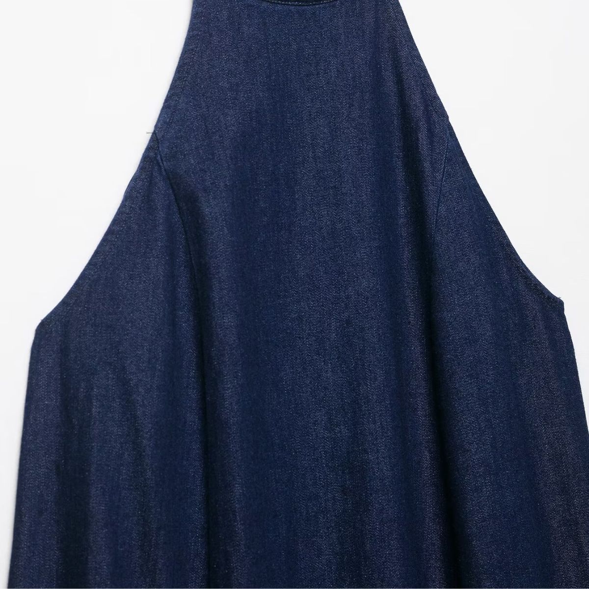 Women's Halter Neck Denim Maxi Dress
