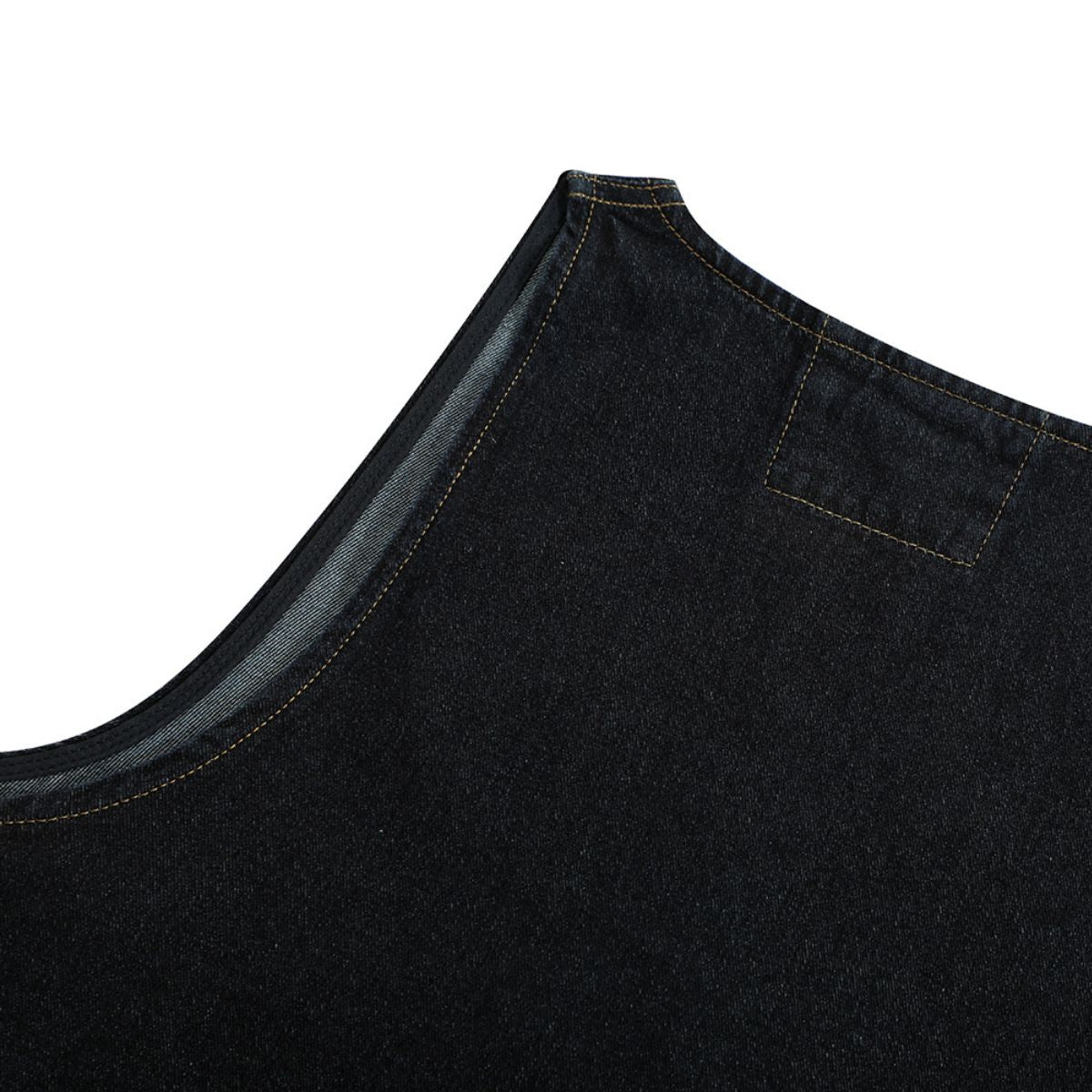 Unisex Black Zip-Up Denim Vest