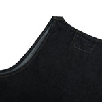 Unisex Black Zip-Up Denim Vest