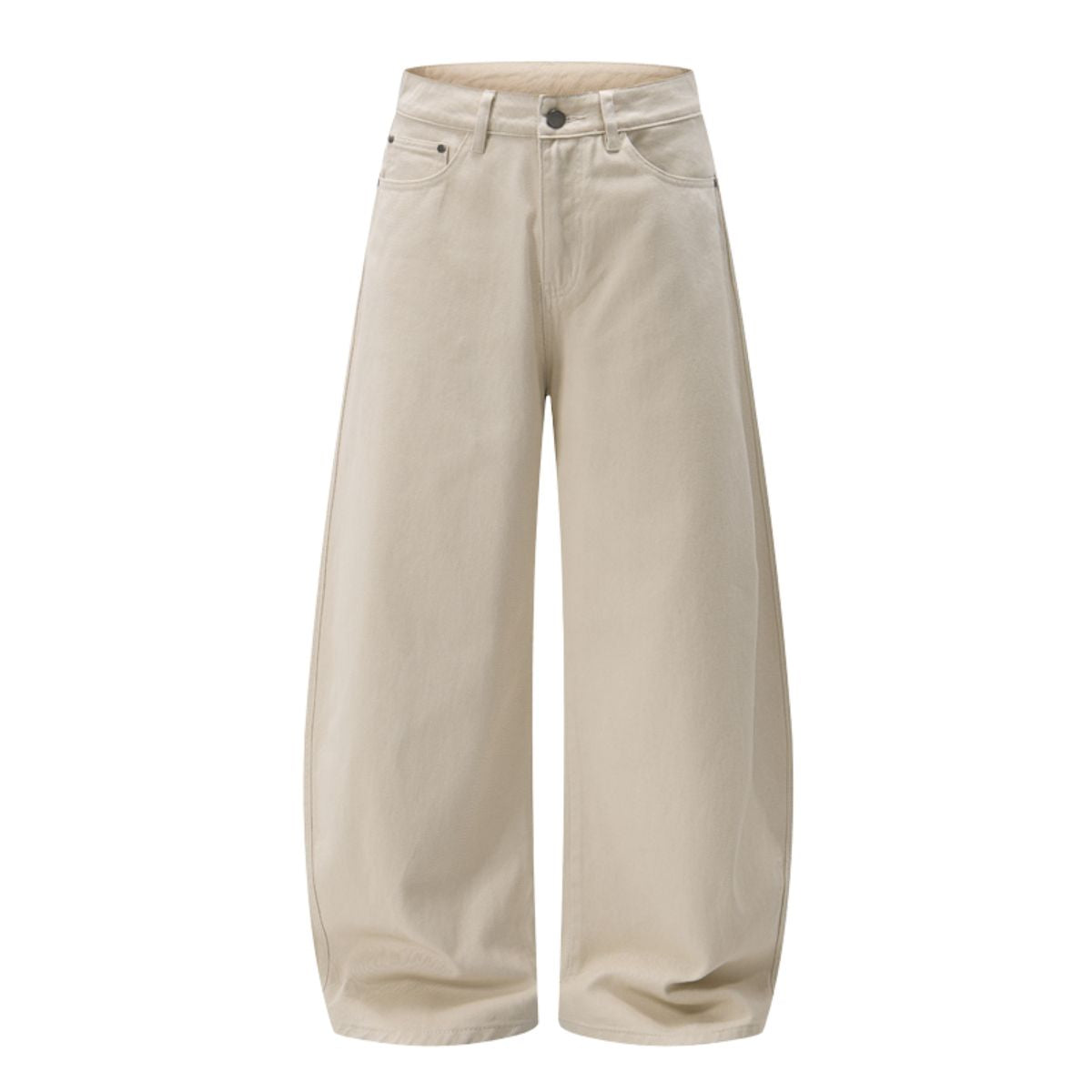 Voluminous Wide‑Leg Twill Casual Pants