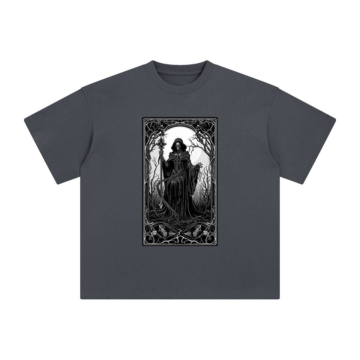 Mystery Skeleton Tarot Card Graphic Tee-INNBLAC Fashion Apparel