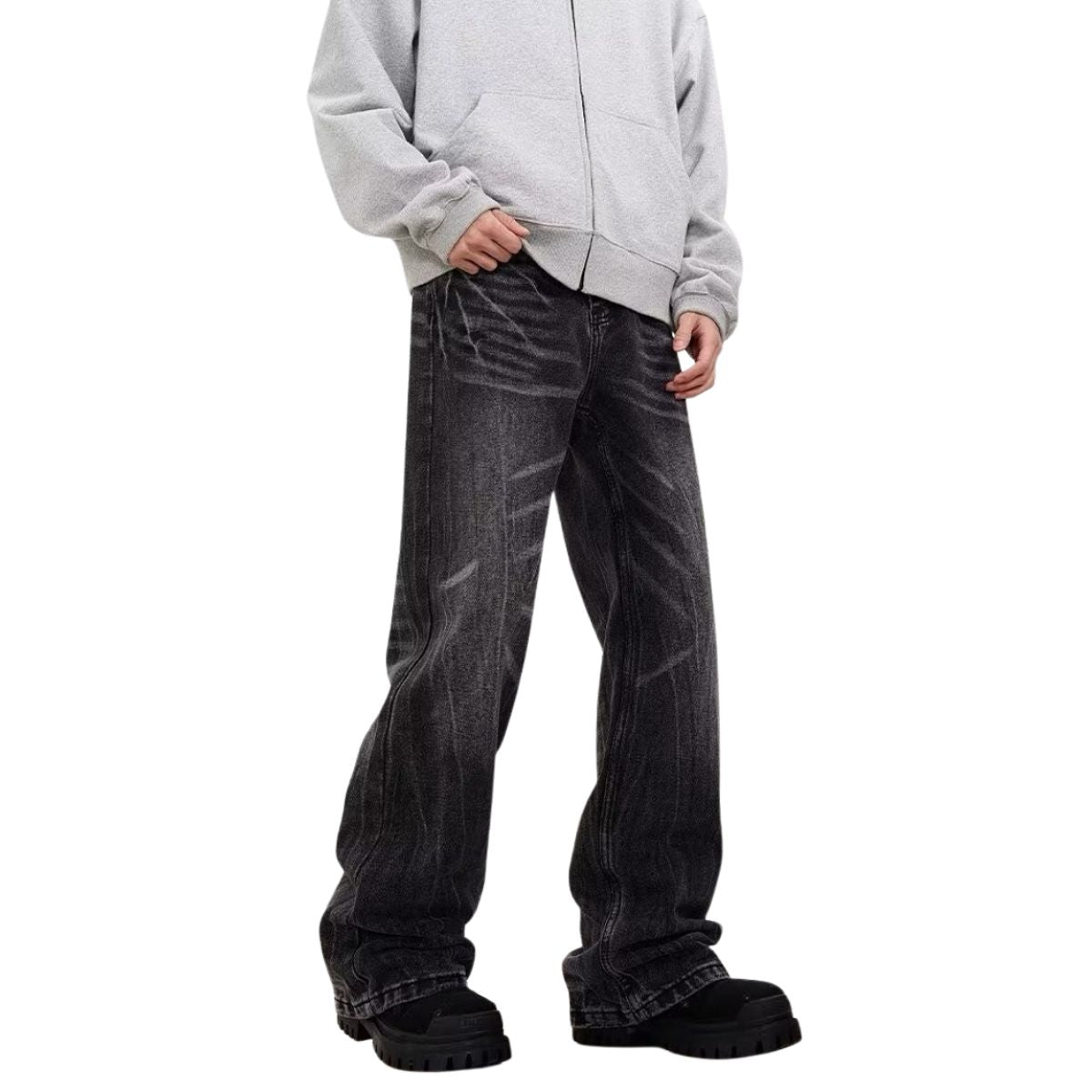 Vintage Whiskered Straight Leg Jeans