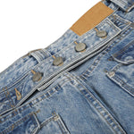 Vintage Blue Relaxed Scimitar‑Leg Street Jeans