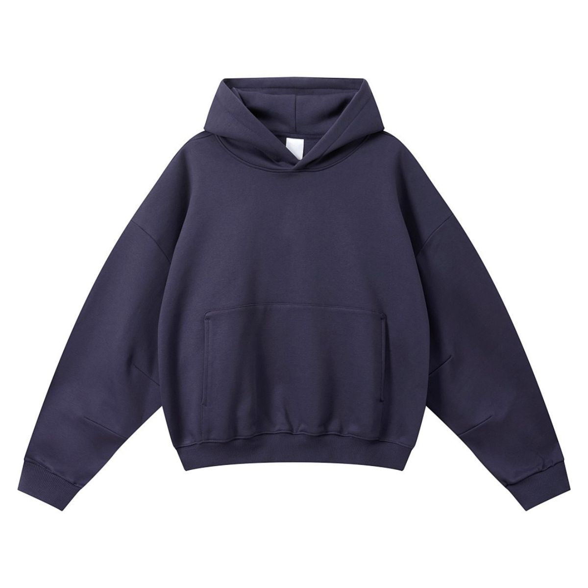 Vintage Fleece‑Lined Oversized Curved Sleeve Hoodie