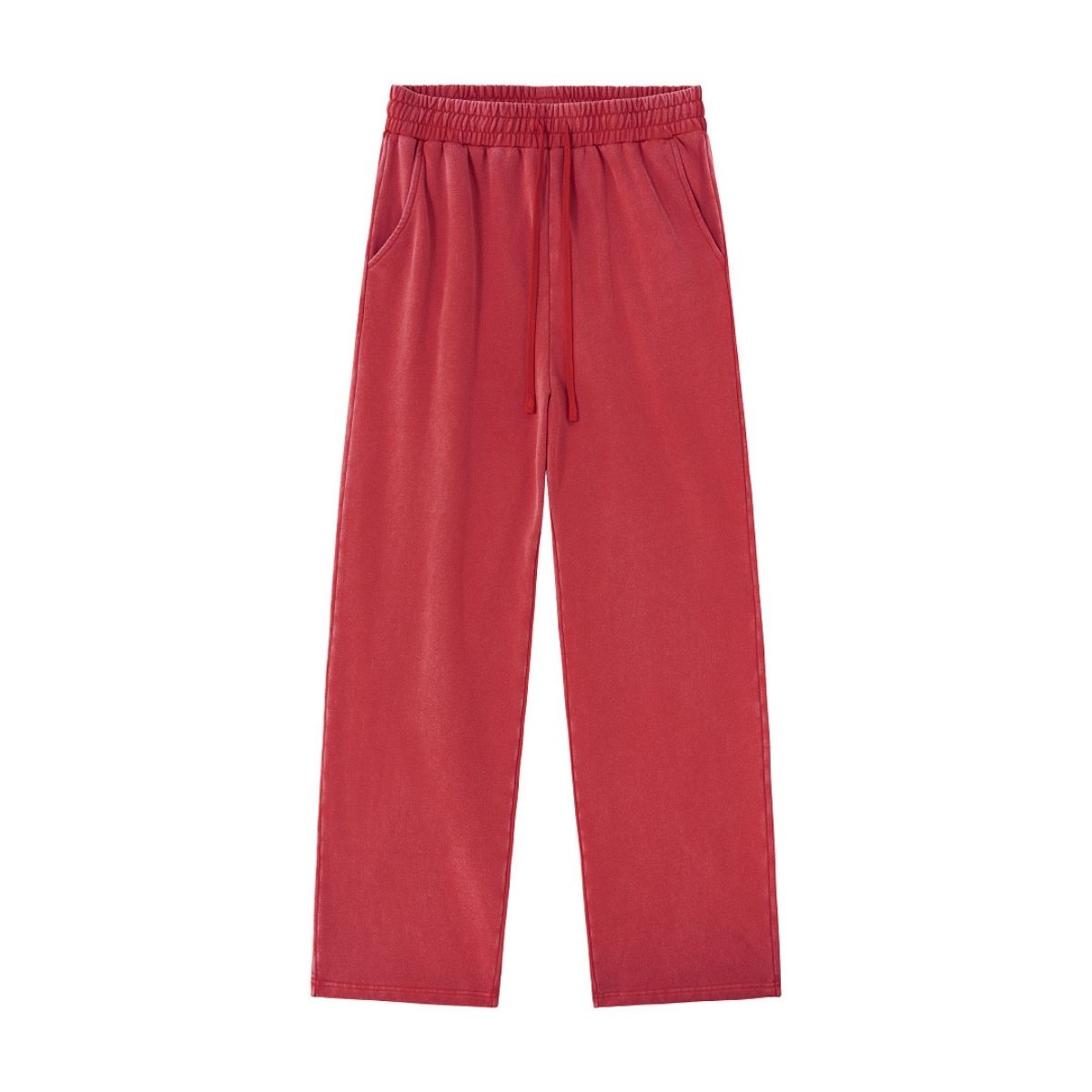 Heavyweight Cotton Washed Distressed Terry Wide‑Leg Pants