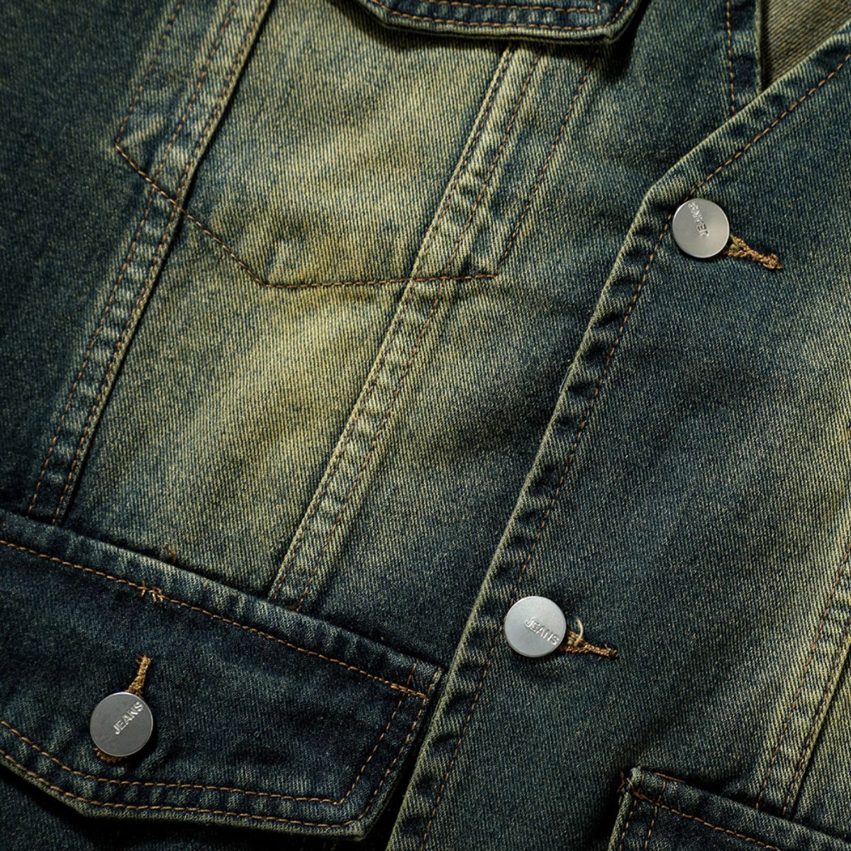 V-Neck Utility Denim Cargo Vest