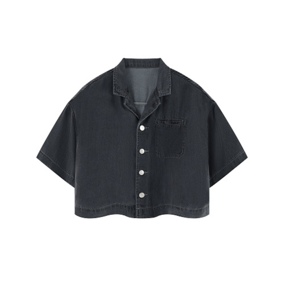 Washed Cotton Button Collar Tee 310G
