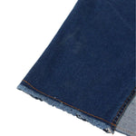 Raw Hem Ombré Washed Denim Maxi Skirt