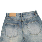 Wash Vintage Whiskered Fluid Flow Wide Leg Denim Jeans