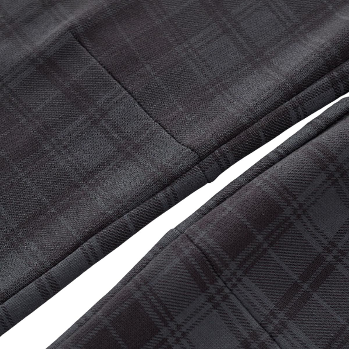 Plaid Straight Wide‑Leg Drapey Casual Pants