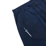 Straight‑Leg Casual Pants With Sword Embroidery