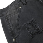 Men's Distressed Punk Cargo Pants â€?Loose Wide-Leg Streetwear