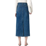 High-Rise Straight Denim Midi Skirt