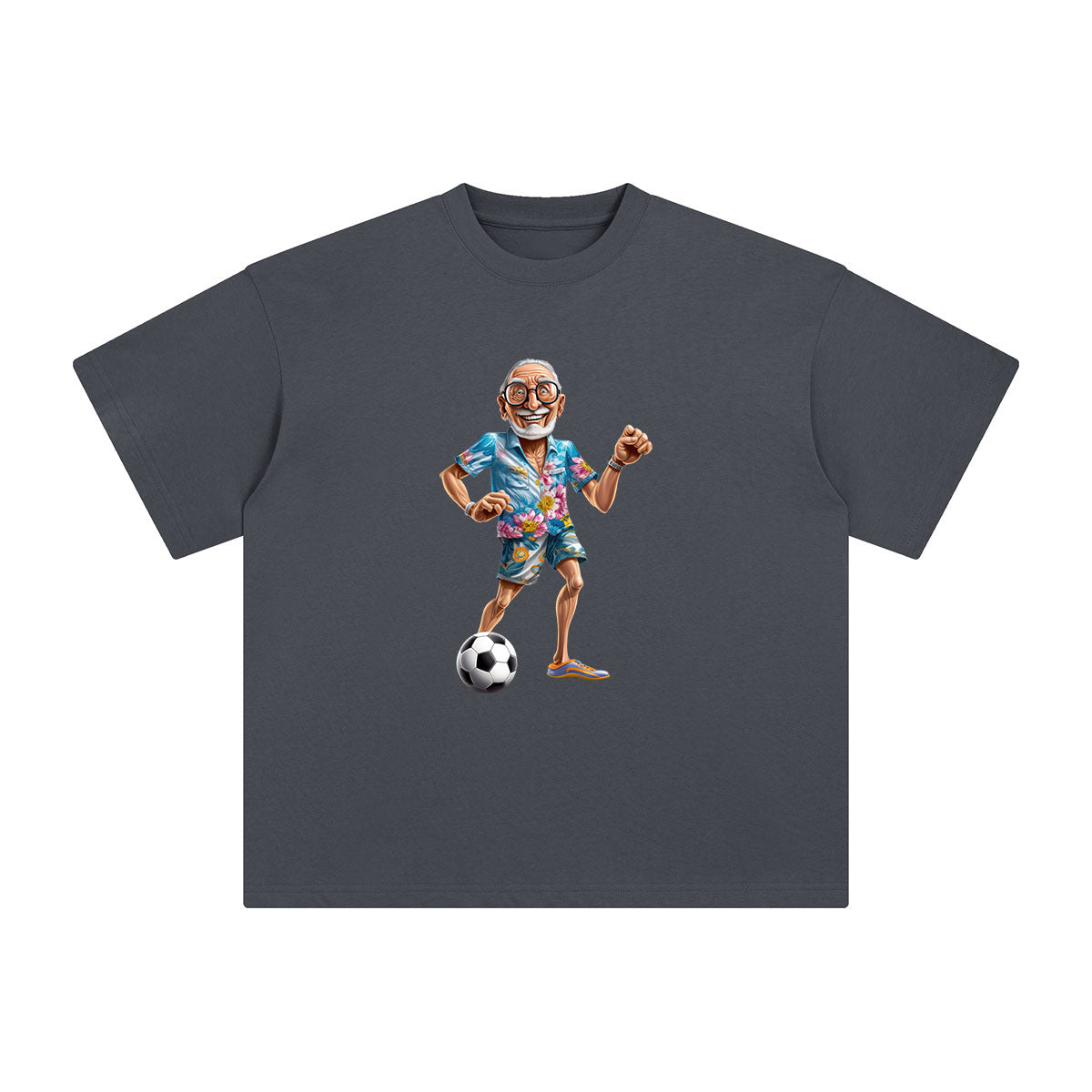 Grandpa Playing Soccer Graphic Tee-INNBLAC Fashion Apparel