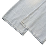 Vintage Washed Distressed Gradient Stripe Wide Leg Jeans