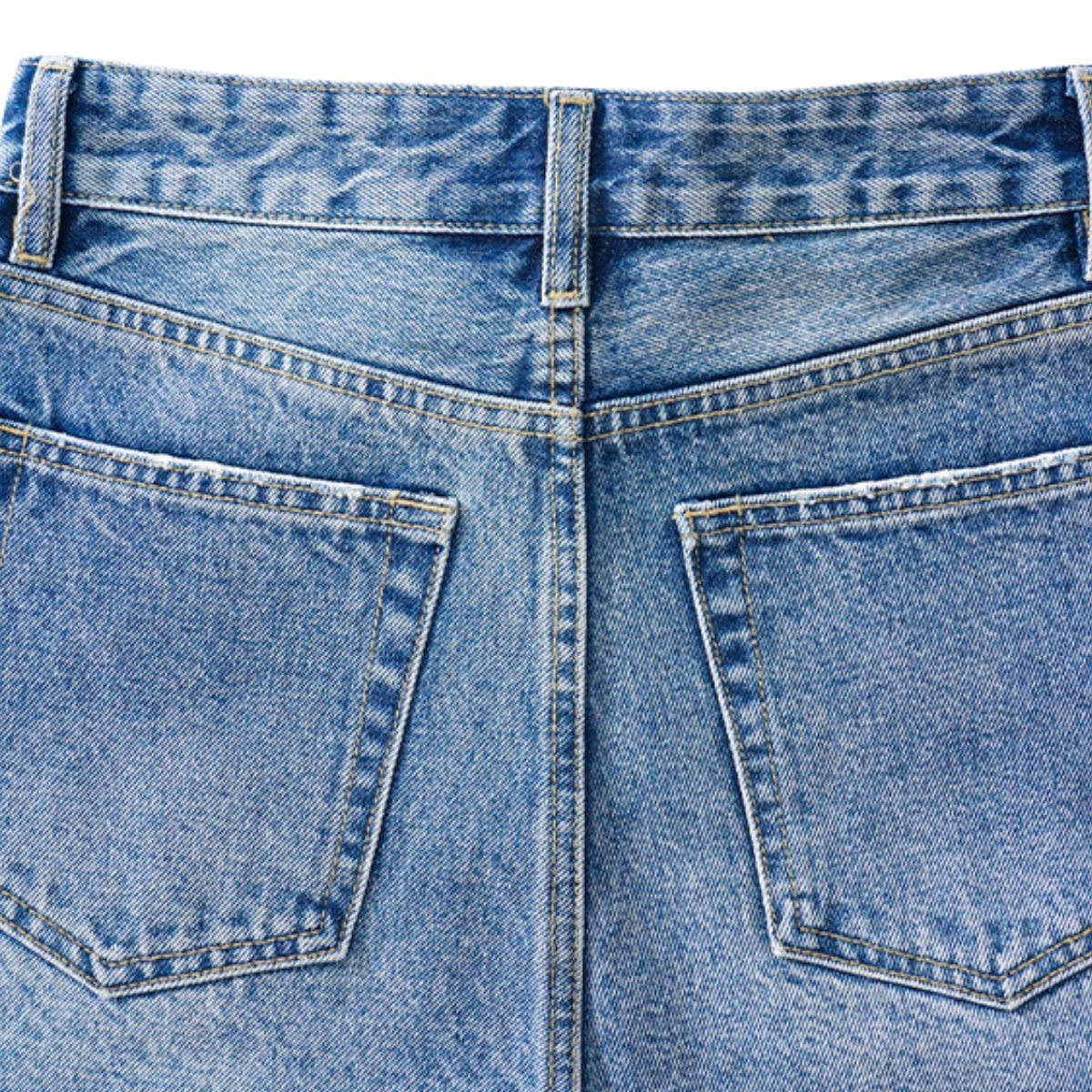 Relaxed Fit Whisker Denim Shorts