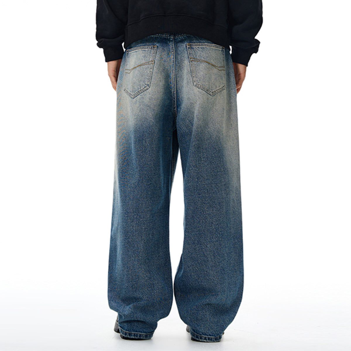 Vintage Light Wash Wide Leg High Rise Jeans