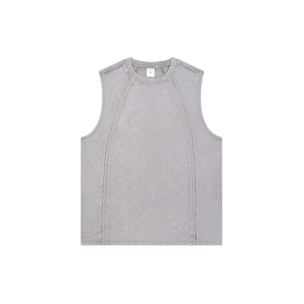 Camiseta sin mangas descolorida de 8 oz