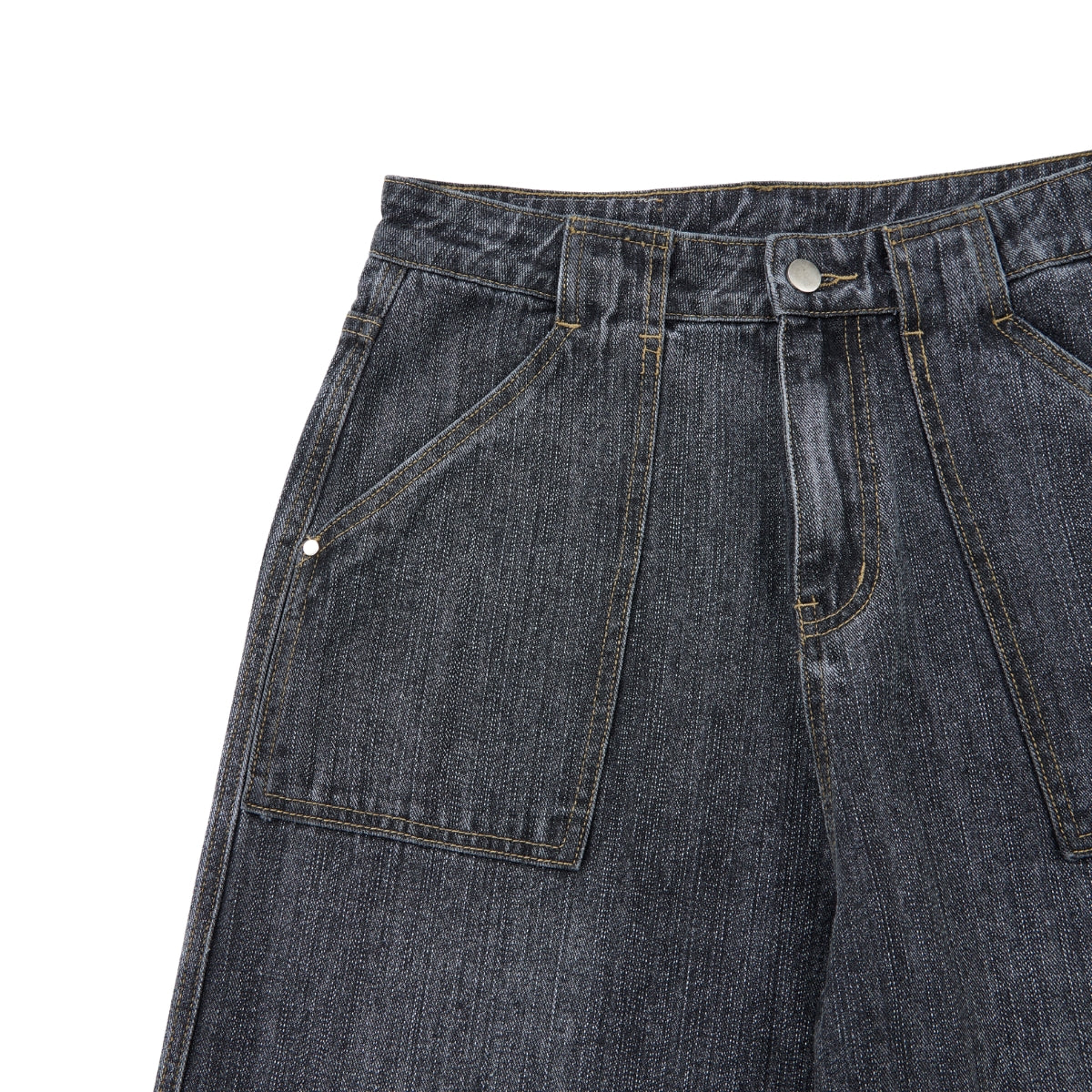 Vintage Washed Slub Distressed Baggy Denim Pants