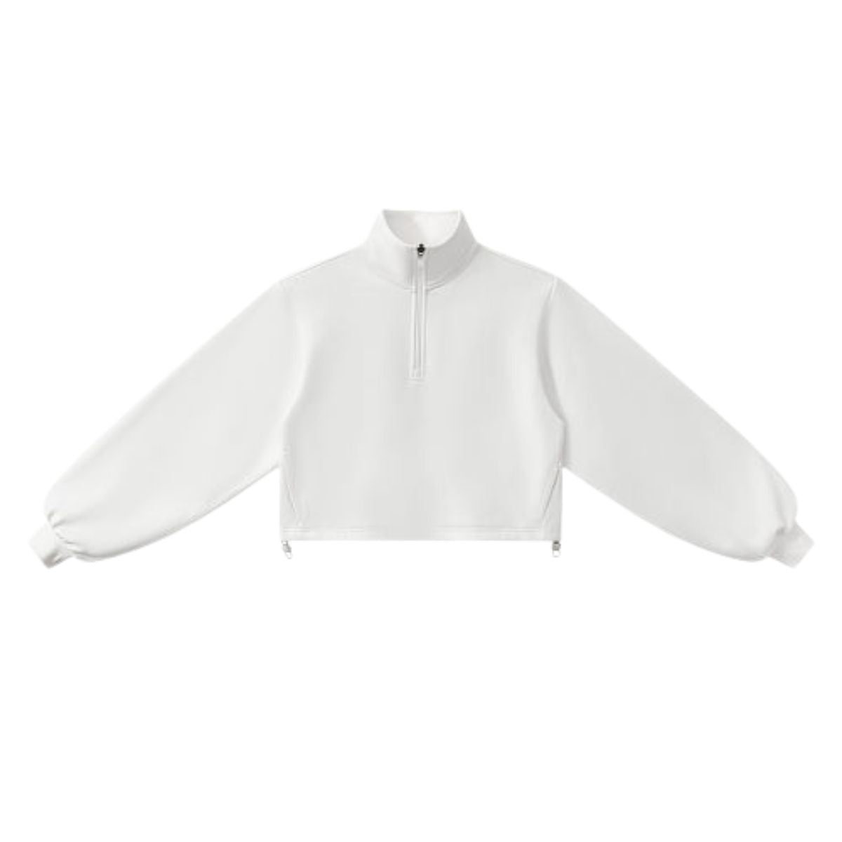 Preppy Style Half‑Zip Sport Sweatshirt With Adjustable Drawstring Hem