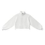 Preppy Style Half‑Zip Sport Sweatshirt With Adjustable Drawstring Hem