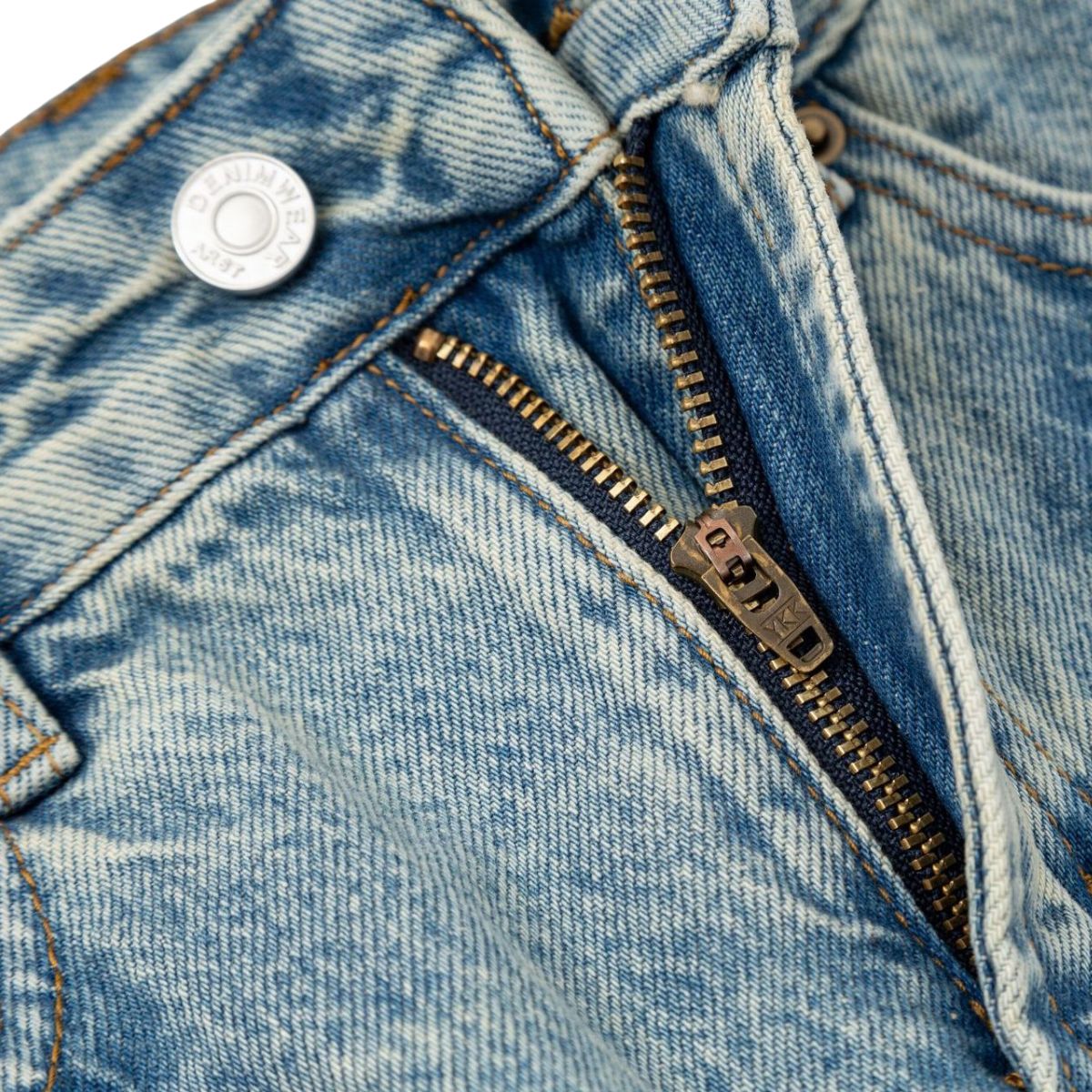 Women's Distressed Denim Midi Skirt