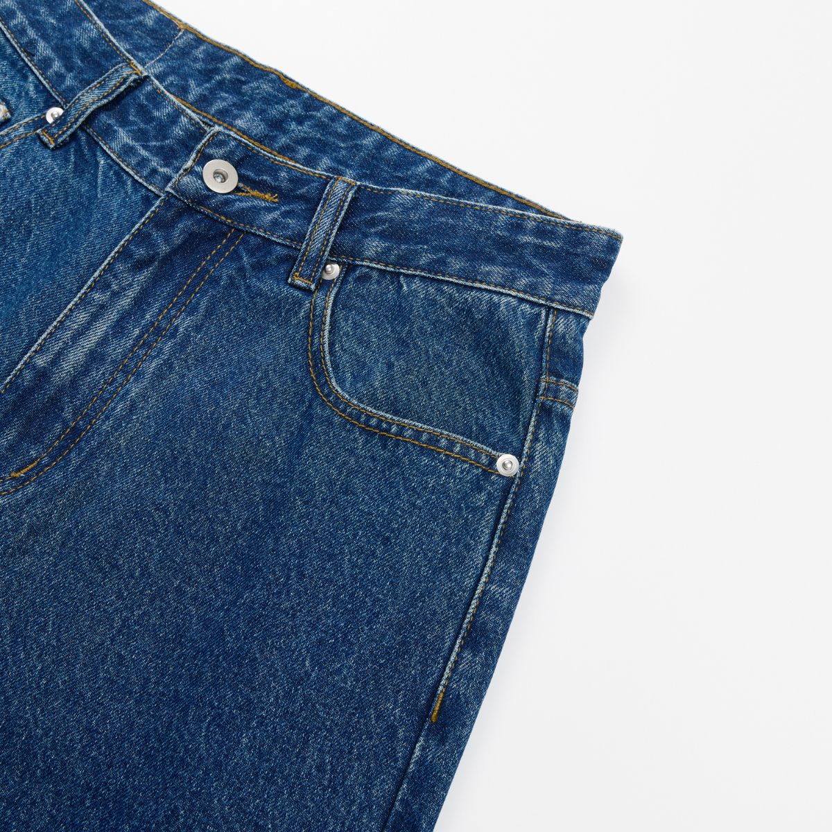 Old Money Style Dark Blue Straight‑Leg Vintage Denim Jeans