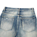 Retro Bleached Ripped Loose Fit Wide Leg Jeans
