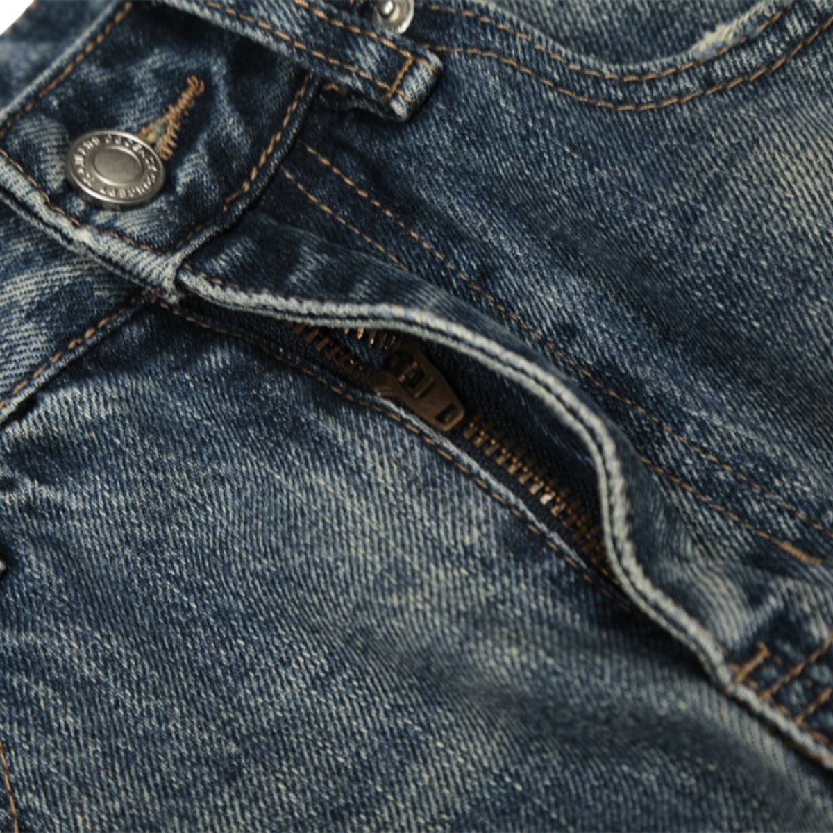 Men's Distressed Gradient Washed Denim Pants Loose Punk Street