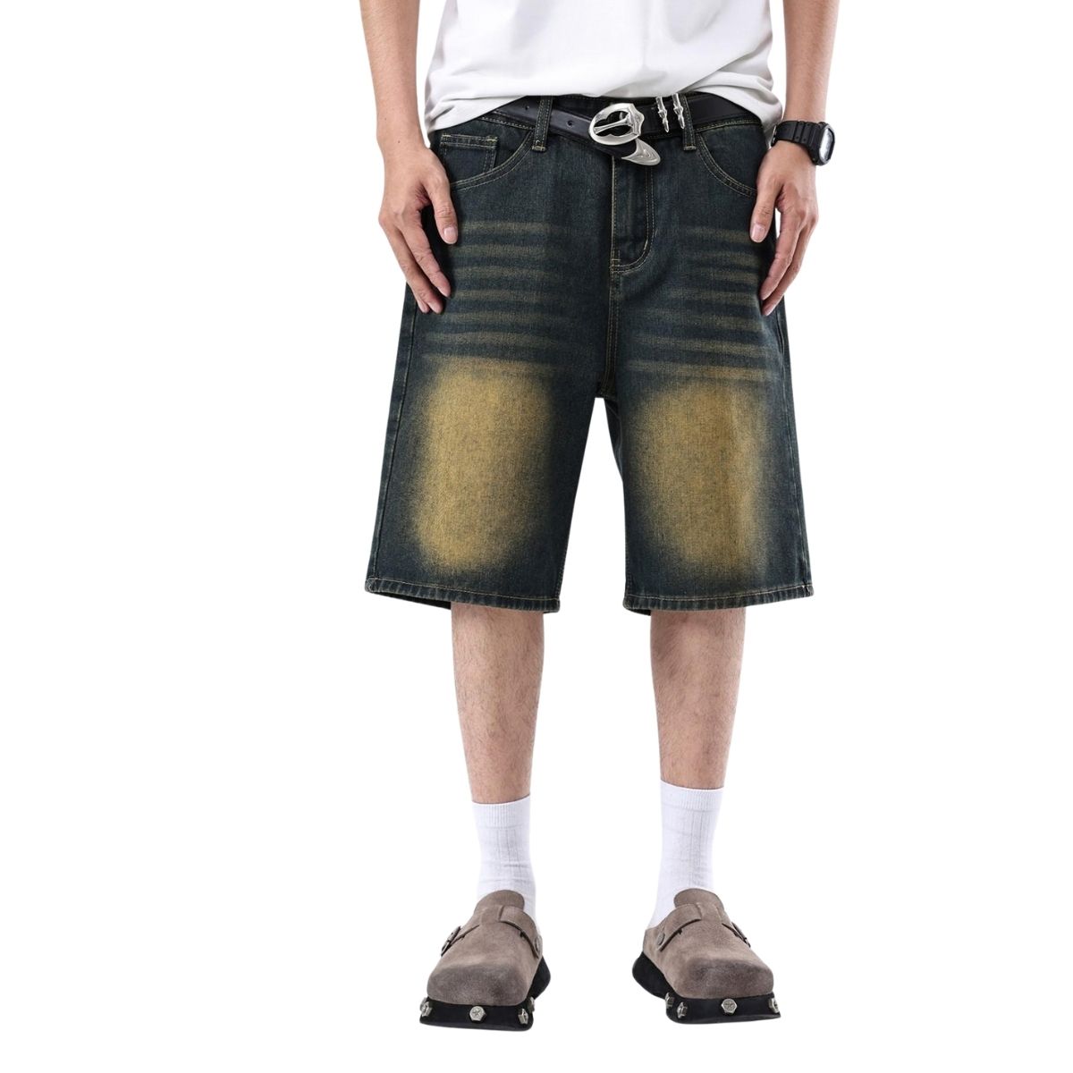 Men’s Vintage Y2K Streetwear Style Baggy denim shorts