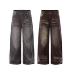 Vintage American Whiskered Corduroy Wide-Leg Jeans