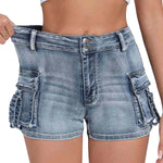 Women's Y2K Cargo Denim Ultra Shorts