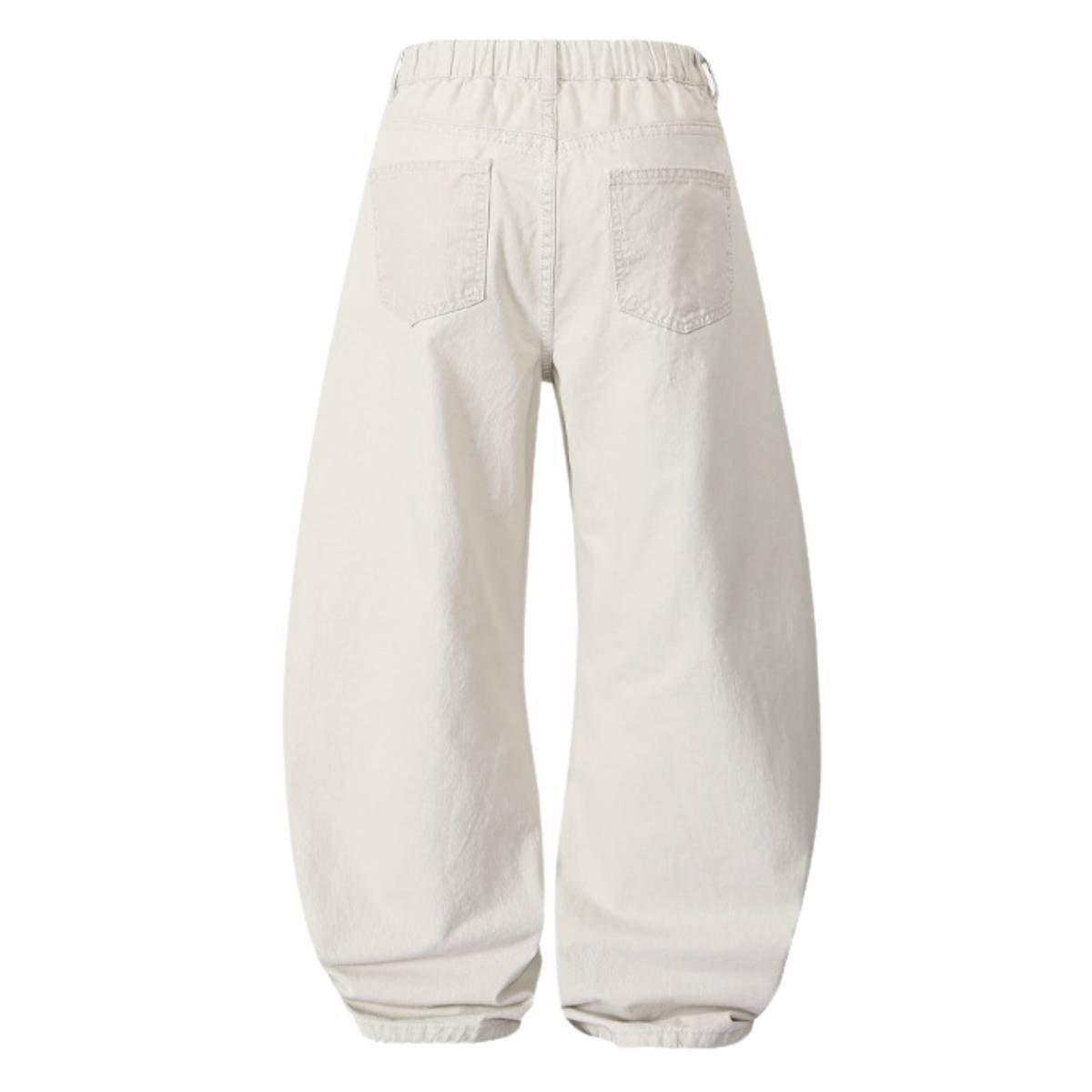 Deconstructed Washed Solid Pleated Panel Multi-Pocket Cargo Pants