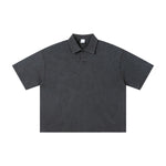 Vintage Polo Collar Loose Casual Short Sleeve T‑Shirt